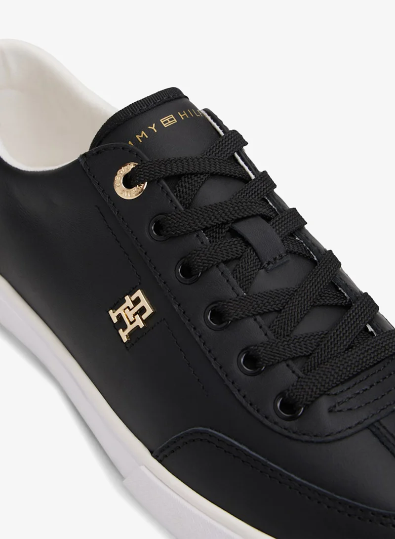 TOMMY HILFIGER  Leather Monogram Lace-Up Trainers for Women | Best Price UAE